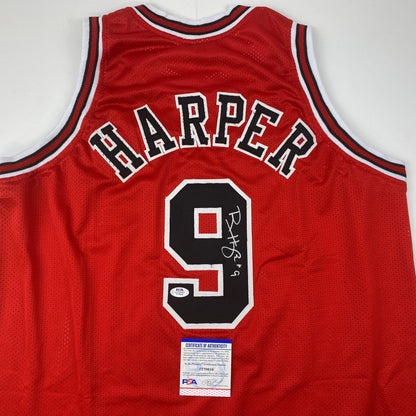 Autographed/Signed Ron Harper Chicago Red Basketball Jersey PSA/DNA COA