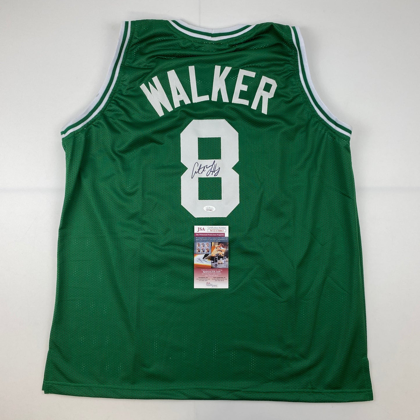 Autographed/Signed Antoine Walker Boston Green Basketball Jersey JSA COA