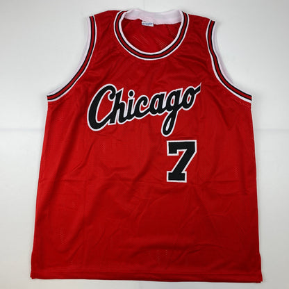 Autographed/Signed Toni Kukoc Chicago Red Basketball Jersey JSA COA