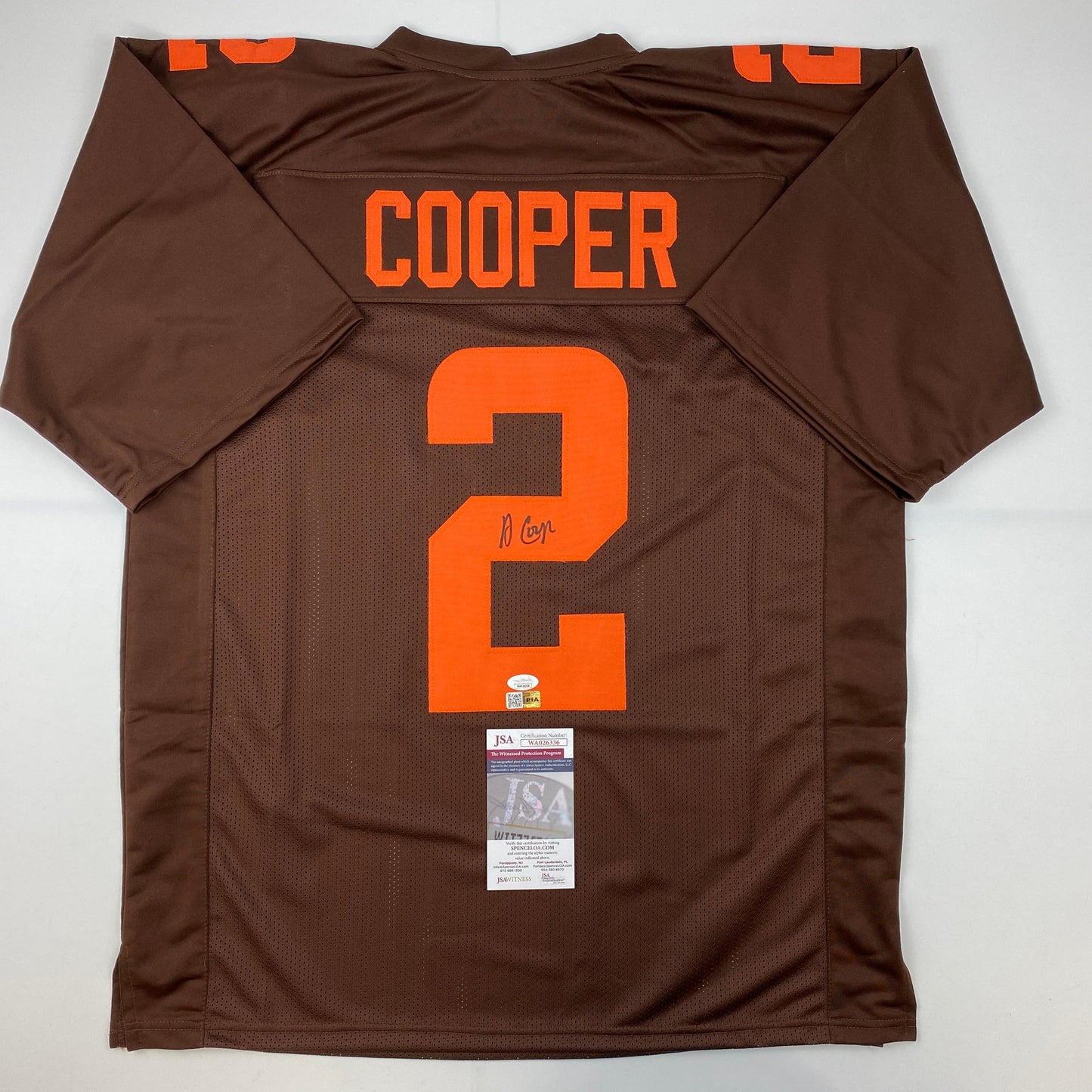 Autographed/Signed Amari Cooper Cleveland Brown Color Rush Football Jersey JSA COA