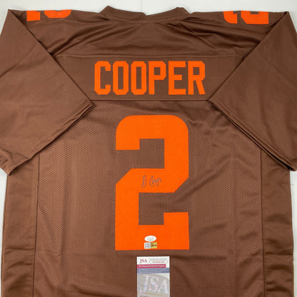Autographed/Signed Amari Cooper Cleveland Brown Color Rush Football Jersey JSA COA