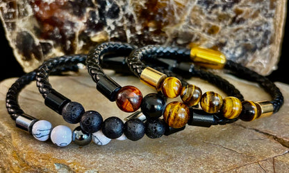 Magnetic Buckle Braided Bracelet – 4 Unique Styles - Medium Wrists