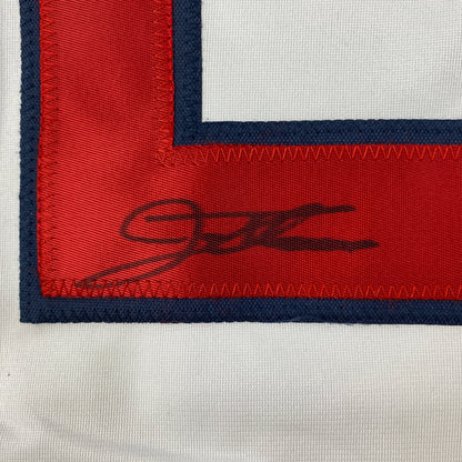 Autographed/Signed Jim Thome Cleveland White Baseball Jersey JSA COA