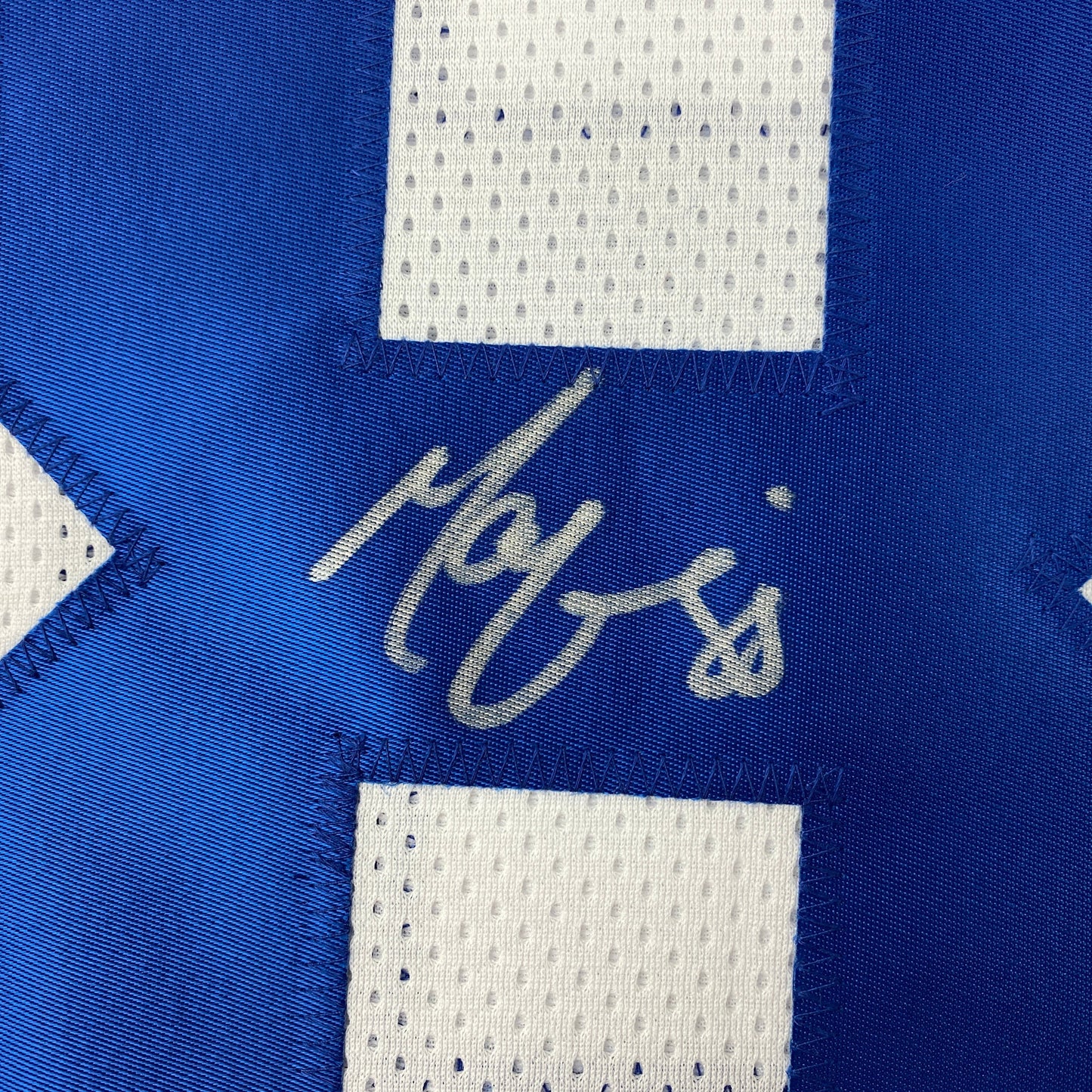 Autographed/Signed Marvin Harrison Indianapolis White Football Jersey JSA COA