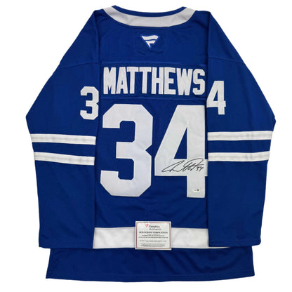 Autographed/Signed Auston Matthews Toronto Maple Leafs Authentic Blue Hockey Jersey Fanatics COA