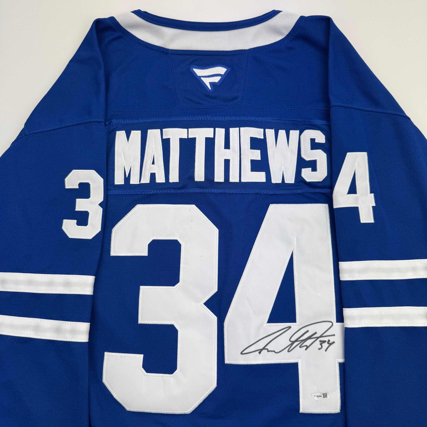 Autographed/Signed Auston Matthews Toronto Maple Leafs Authentic Blue Hockey Jersey Fanatics COA