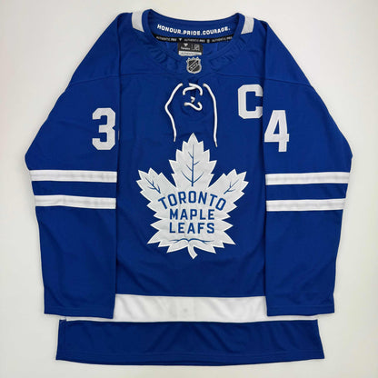 Autographed/Signed Auston Matthews Toronto Maple Leafs Authentic Blue Hockey Jersey Fanatics COA
