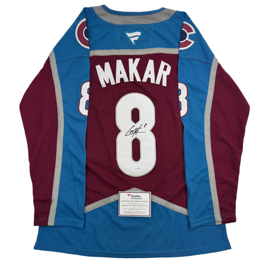 Autographed/Signed Cale Makar Colorado Avs Avalanche Maroon Authentic Hockey Jersey Fanatics COA