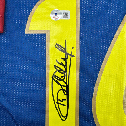 Autographed/Signed Thierry Henry FC Barcelona Blue Soccer Jersey Beckett BAS COA