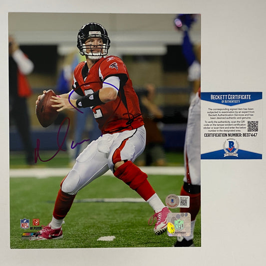 Autographed/Signed Matt Ryan Atlanta Falcons 8x10 Football Photo Beckett BAS COA #5