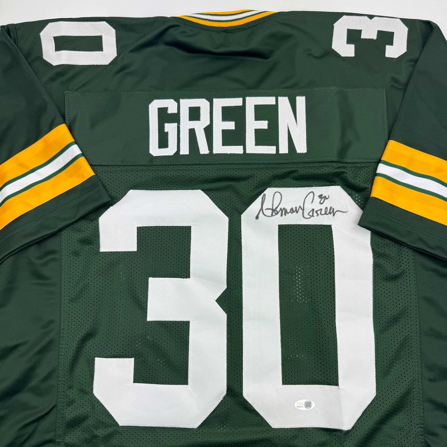 Autographed/Signed Ahman Green Green Bay Green Football Jersey Beckett BAS COA