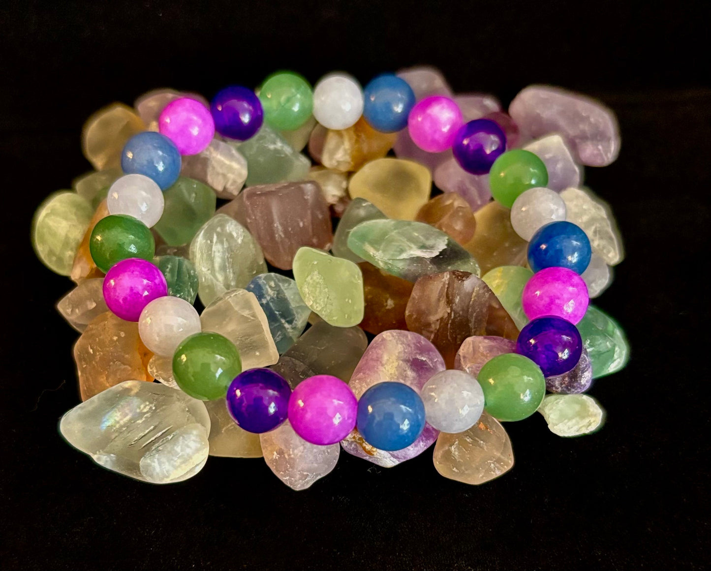 Cosmic Skittles Bracelet – 8mm Rainbow Energy for Balance, Strength & Healing (Small to Medium Wrists)