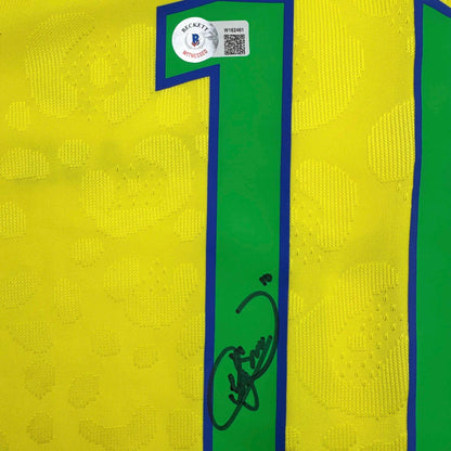Autographed/Signed Neymar Jr. Brazil Soccer Futbol Jersey Beckett BAS COA