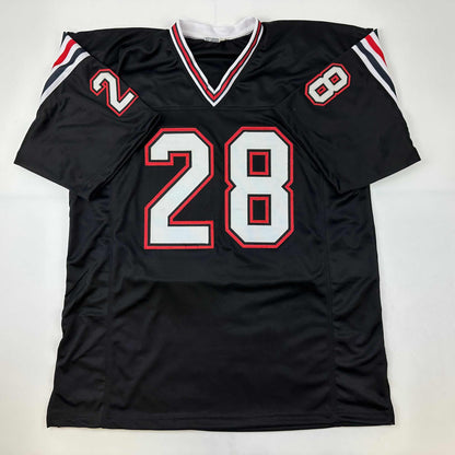 Autographed/Signed Marshall Faulk San Diego State Black Stat College Football Jersey JSA COA