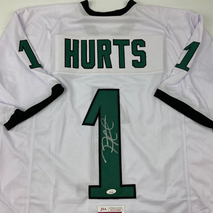 Autographed/Signed Jalen Hurts #1 Philadelphia White Football Jersey JSA COA