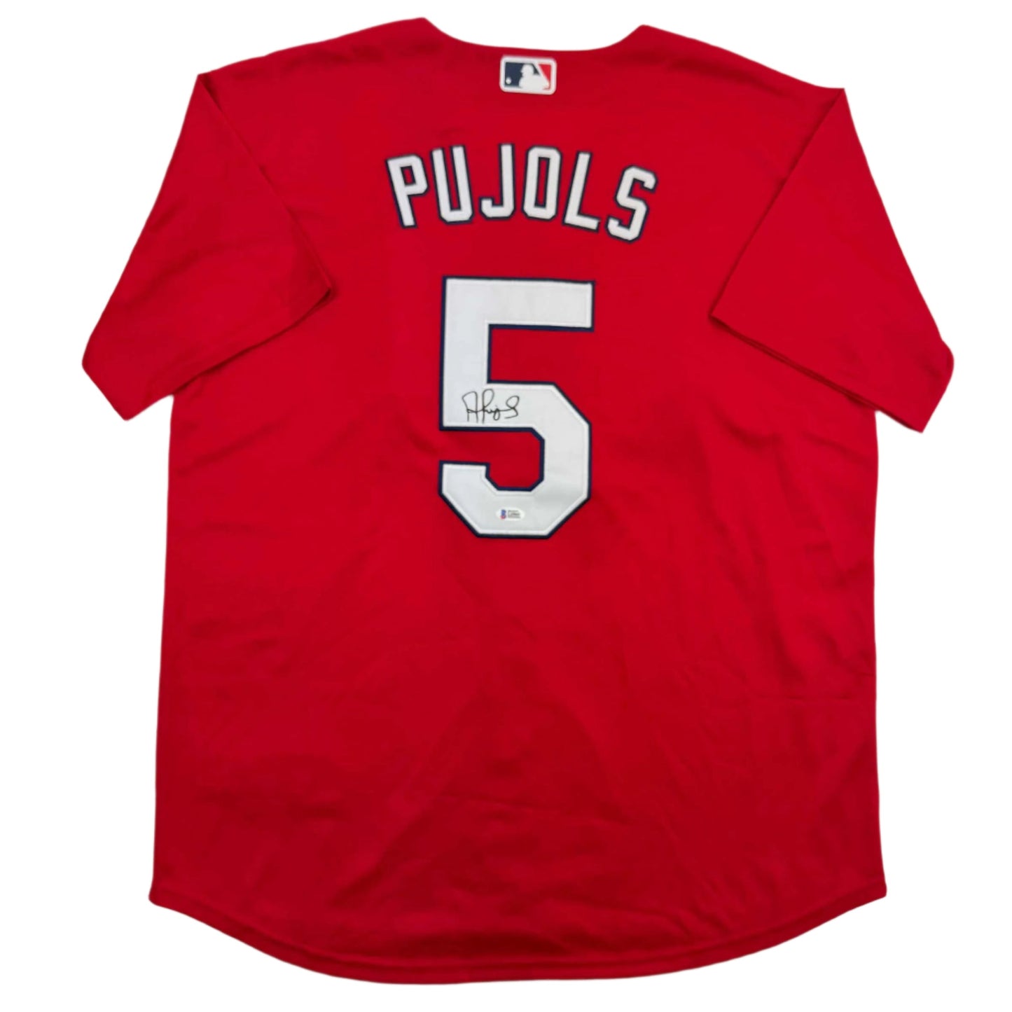Autographed/Signed Albert Pujols St. Louis Red Baseball Jersey Beckett BAS COA