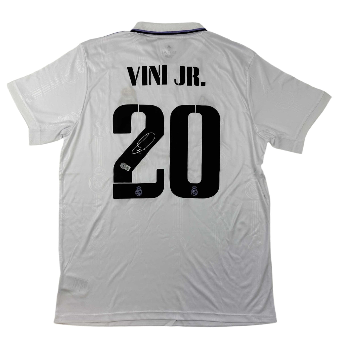 Autographed/Signed Vini Vinicius Jr. Real Madrid 2022-23 White Soccer Jersey Beckett BAS COA