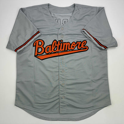 Autographed/Signed Corbin Burnes Baltimore Grey Baseball Jersey Beckett BAS COA