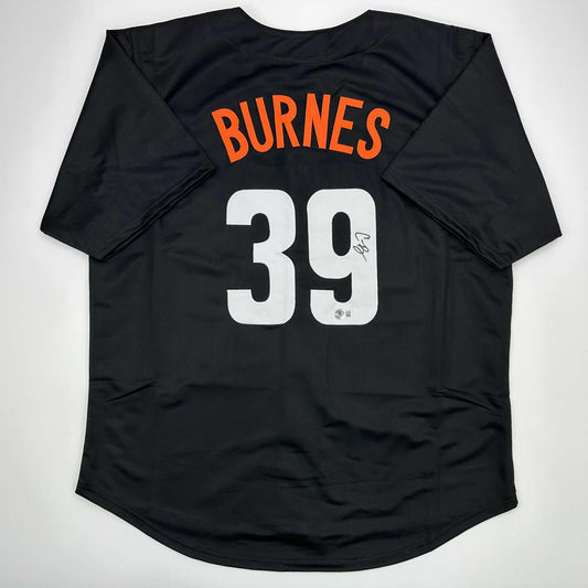 Autographed/Signed Corbin Burnes Baltimore Black City Connect Baseball Jersey Beckett BAS COA