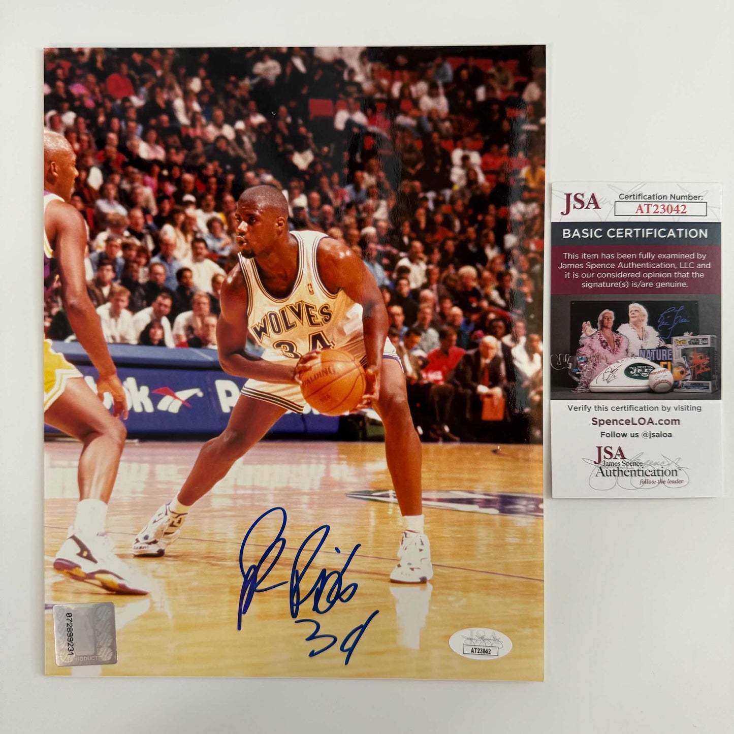 Autographed/Signed Isaiah Rider Minnesota Timberwolves 8x10 Basketball Photo JSA COA