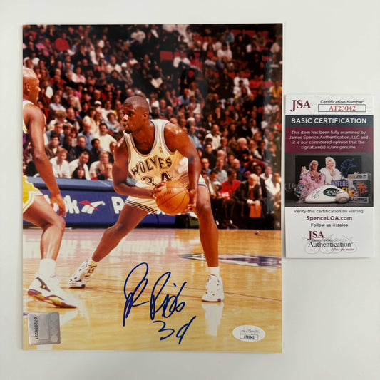 Autographed/Signed Isaiah Rider Minnesota Timberwolves 8x10 Basketball Photo JSA COA