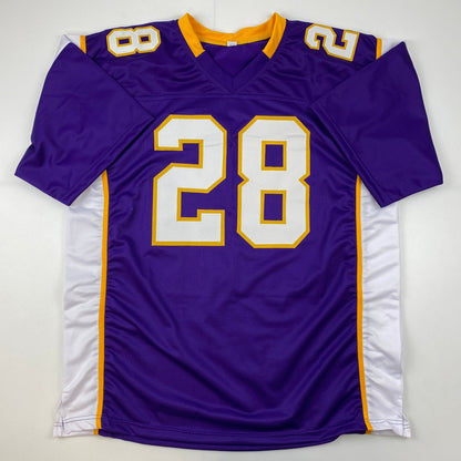 Autographed/Signed Adrian Peterson Minnesota Purple Football Jersey Beckett BAS COA