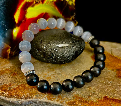 Protection Intention Bracelet – Shungite & Selenite Energy Bracelet