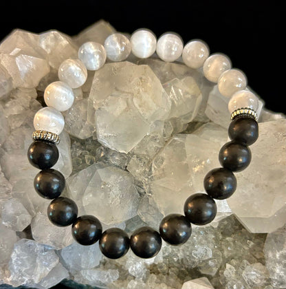 Protection Intention Bracelet – Shungite & Selenite Energy Bracelet