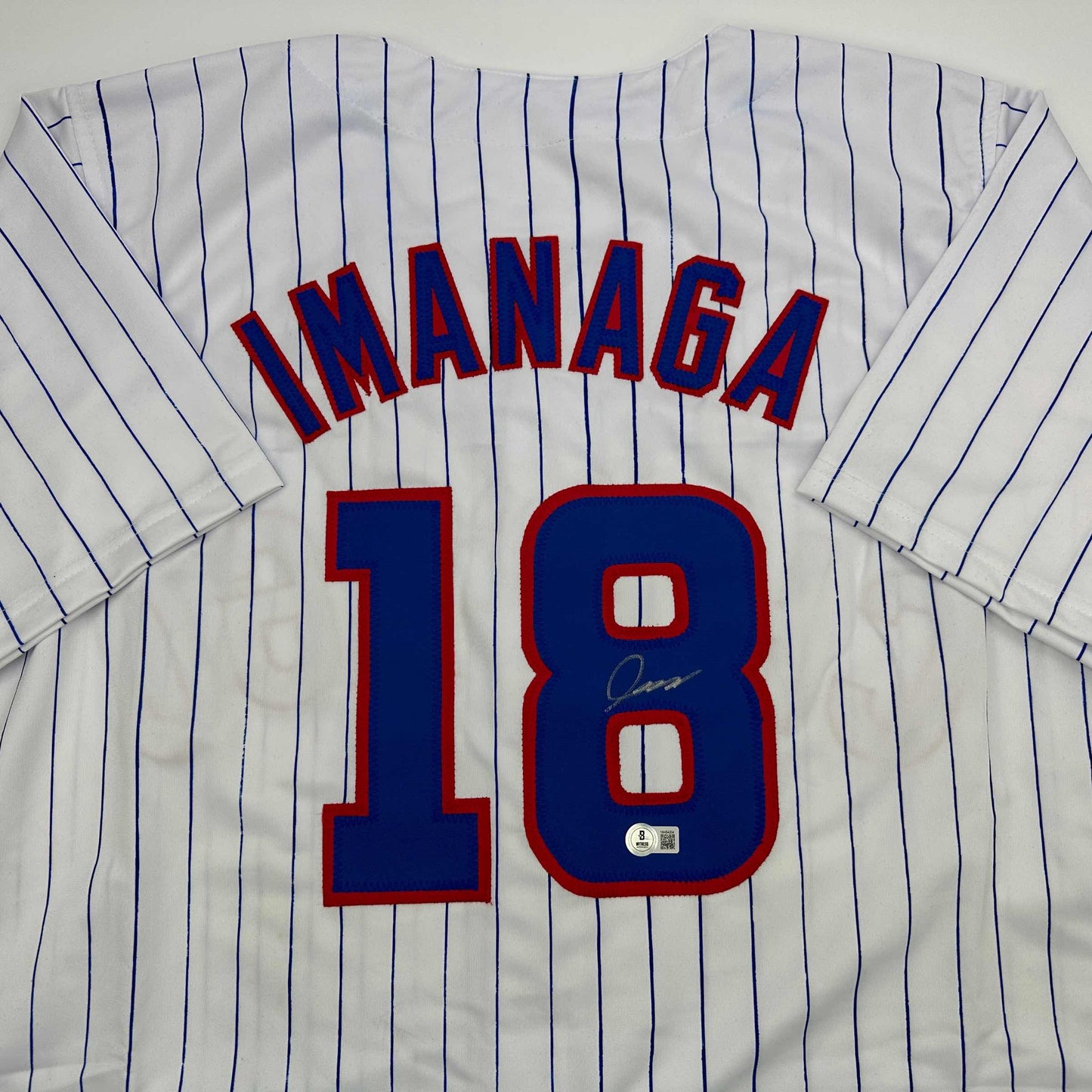 Autographed/Signed Shota Imanaga Chicago Pinstripe Baseball Jersey Beckett BAS COA