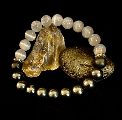 Protection Intention Bracelet – Shungite & Selenite Energy Bracelet