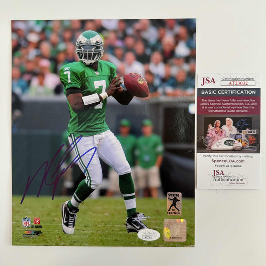 Autographed/Signed Michael Mike Vick Philadelphia Eagles 8x10 Football Photo JSA COA #2