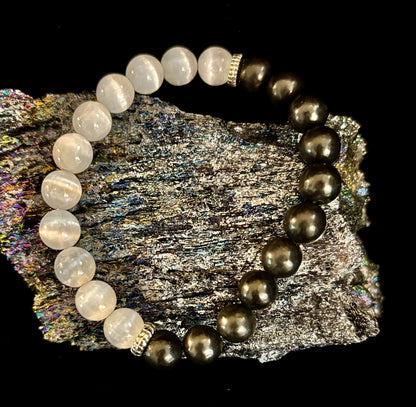 Protection Intention Bracelet – Shungite & Selenite Energy Bracelet