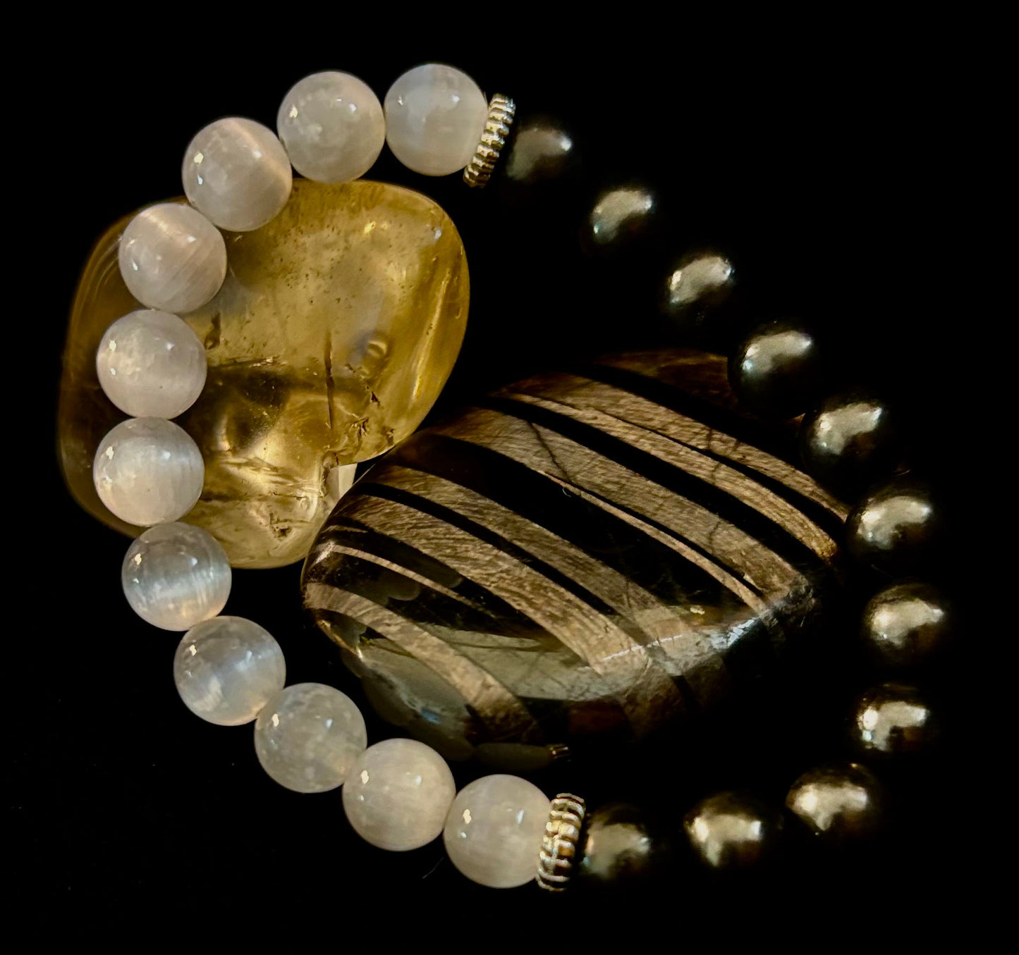 Protection Intention Bracelet – Shungite & Selenite Energy Bracelet