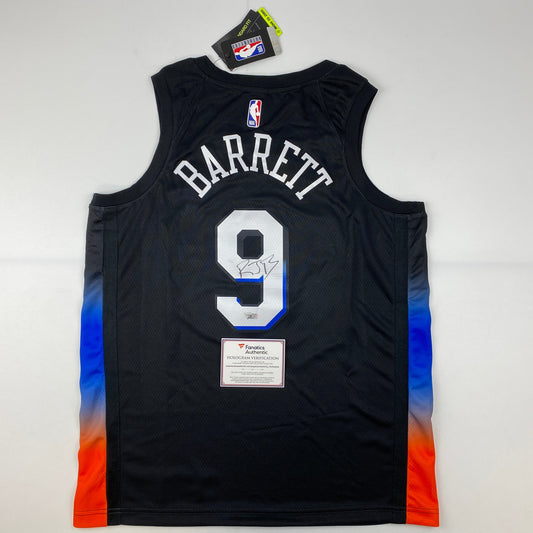 Autographed/Signed RJ R.J. Barrett New York Knicks Black City Basketball Jersey Fanatics COA