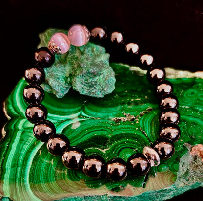 Energy Shield Bracelet – Black Obsidian & Selenite Protection Bracelet