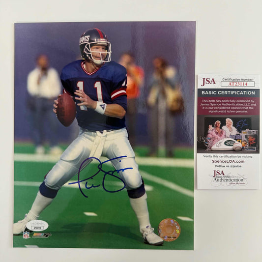 Autographed/Signed Phil Simms New York Giants 8x10 Football Photo JSA COA