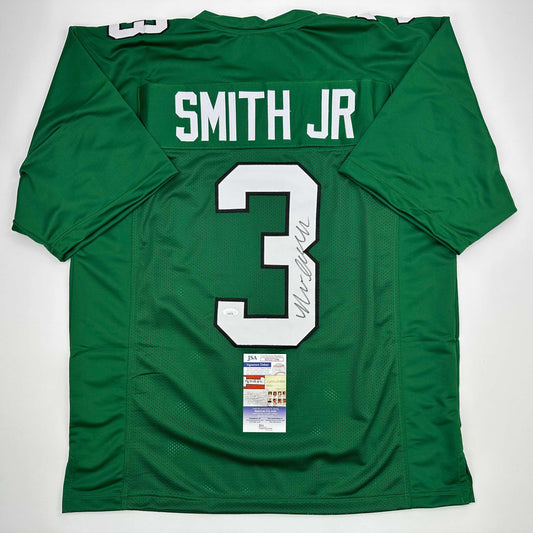Autographed/Signed Nolan Smith Jr. Philadelphia Kelly Green Football Jersey JSA COA