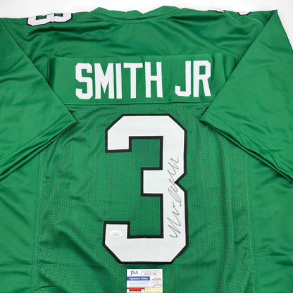 Autographed/Signed Nolan Smith Jr. Philadelphia Kelly Green Football Jersey JSA COA