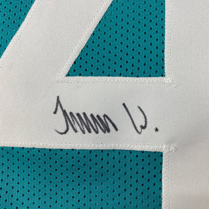 Autographed/Signed Travon Walker Jacksonville Teal Football Jersey Beckett BAS COA