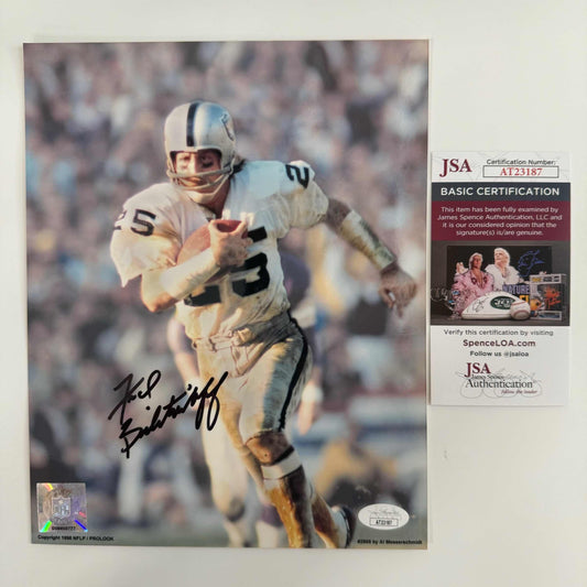 Autographed/Signed Fred Biletnikoff Oakland Raiders 8x10 Football Photo JSA COA