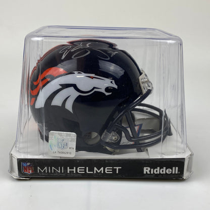 Autographed/Signed Champ Bailey Denver Broncos Mini Football Helmet Tristar COA