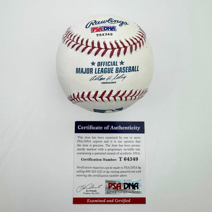 Autographed/Signed Don Larsen "WSPG 10-8-56" Yankees Rawlings Official Major League Baseball ROML PSA/DNA COA