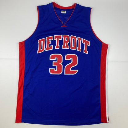 Autographed/Signed Richard Rip Hamilton Detroit Blue Basketball Jersey Steiner COA