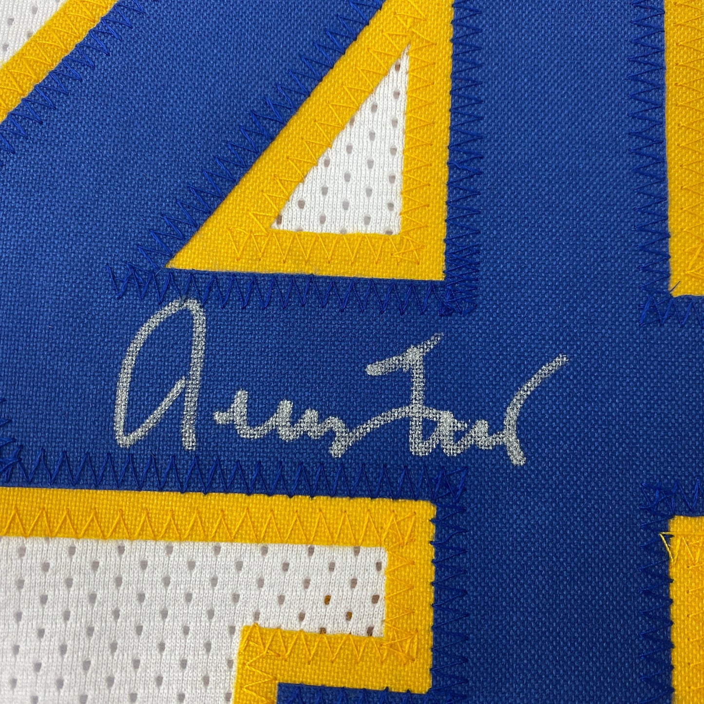 Autographed/Signed Jerry West West Virginia White College Basketball Jersey JSA COA