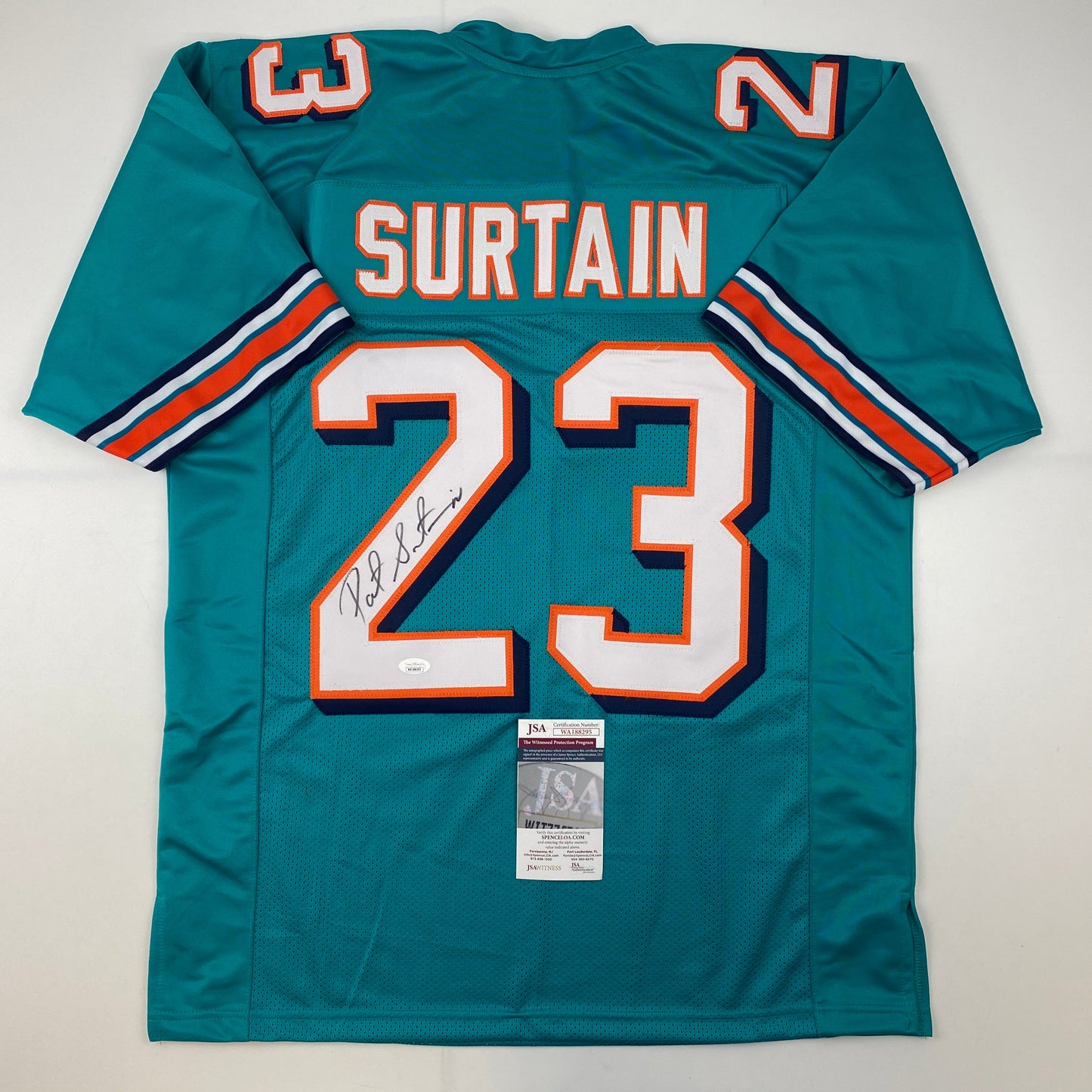 Autographed/Signed Patrick Surtain Miami Teal Football Jersey JSA COA