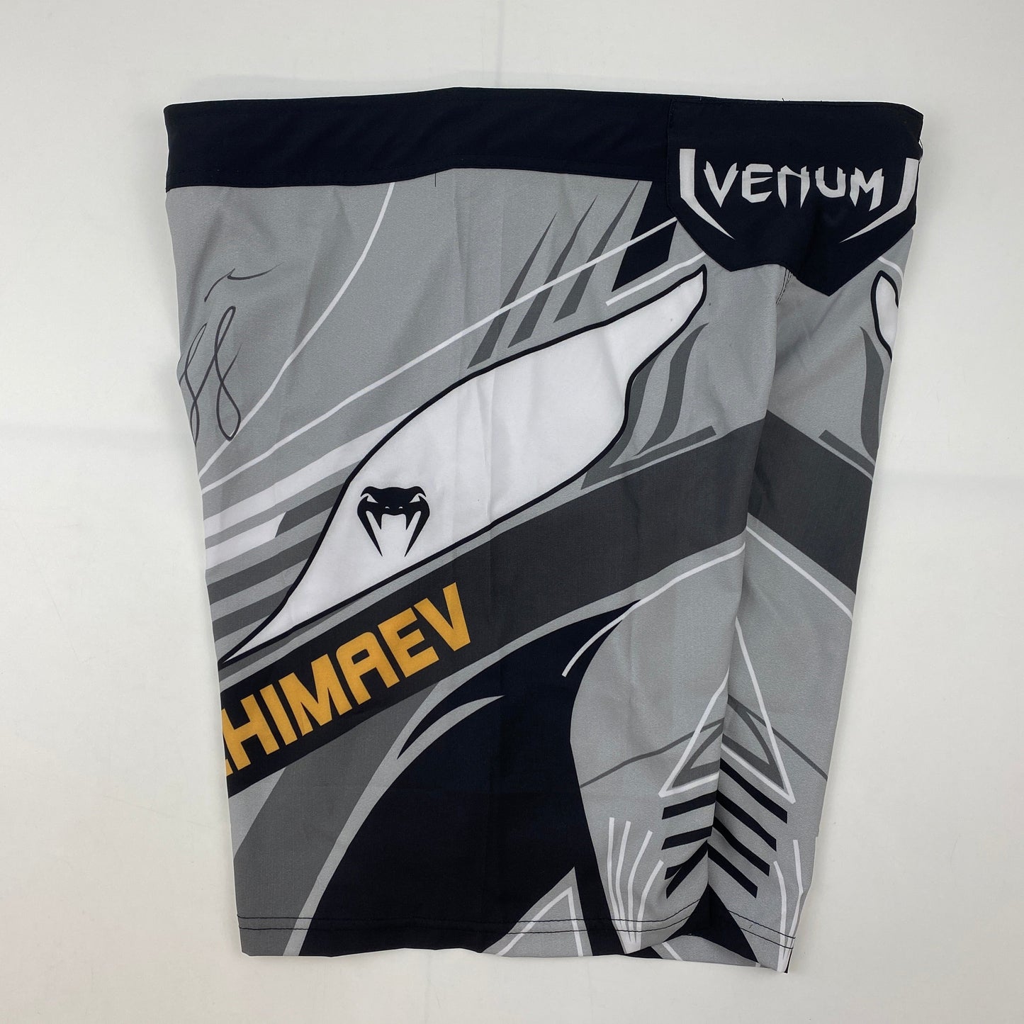 Autographed/Signed Khamzat Borz Chimaev UFC MMA Ultimate Fighting Grey Trunks PSA/DNA COA