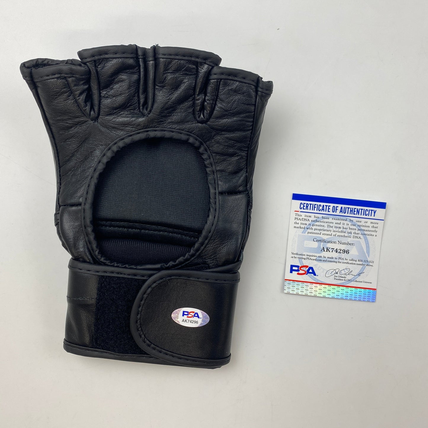 Autographed/Signed Khamzat Borz Chimaev UFC MMA Ultimate Fighting Blue/Black Glove PSA/DNA COA