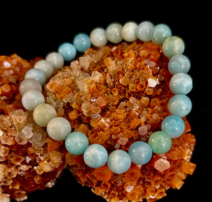 Amazonite Energy Bead Bracelet – Calm • Strength • Balance (8mm, Large Wrist)