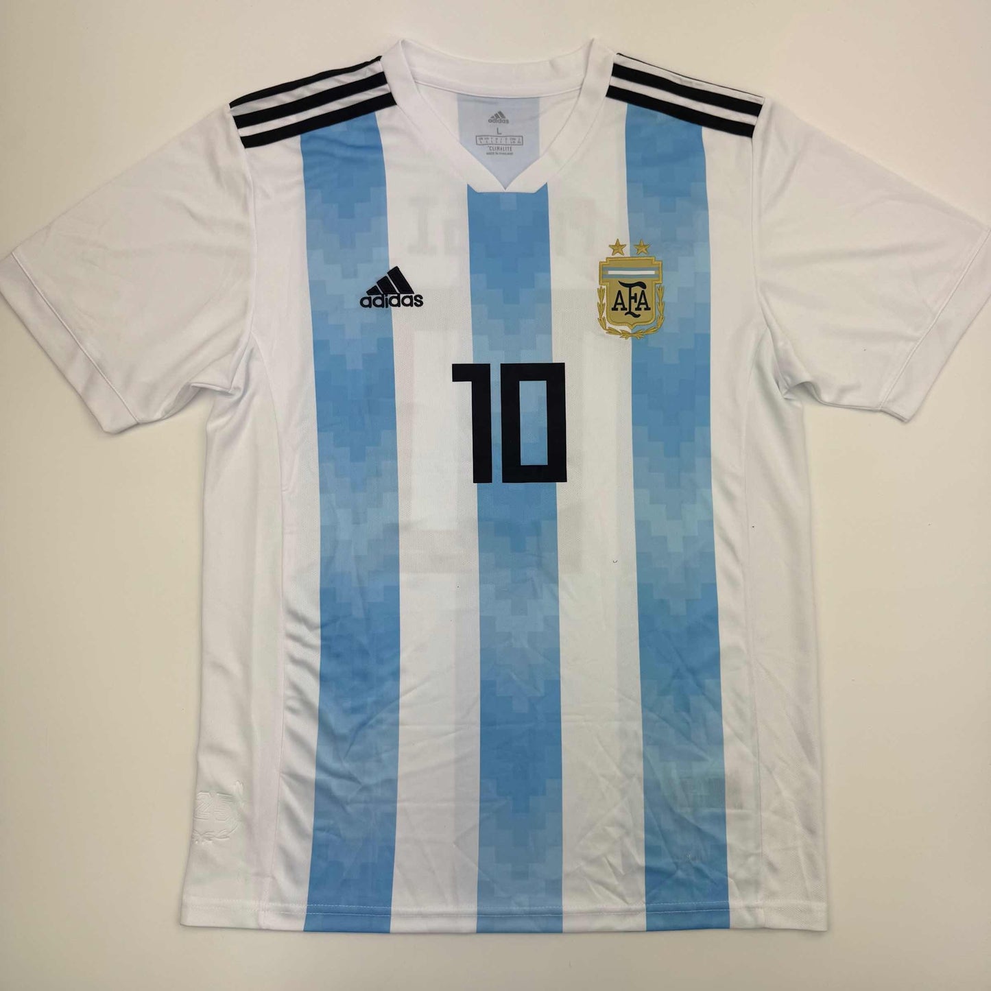 Autographed/Signed Lionel Leo Messi Argentina Blue/White Soccer Jersey Beckett BAS COA