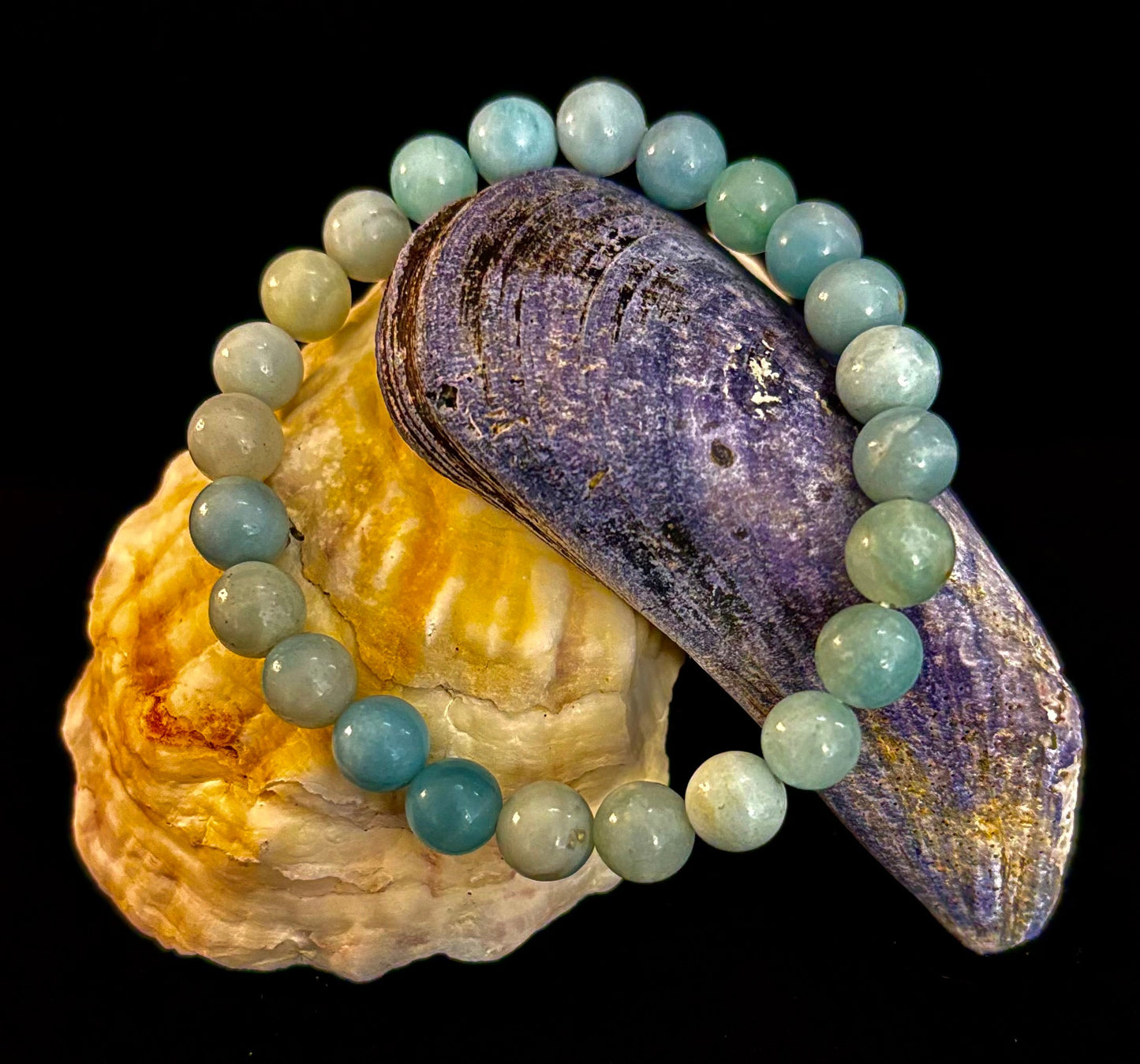 Amazonite Energy Bead Bracelet – Calm • Strength • Balance (8mm, Large Wrist)